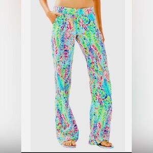 Lilly Pulitzer Florita Linen pants “catch the wave” size small